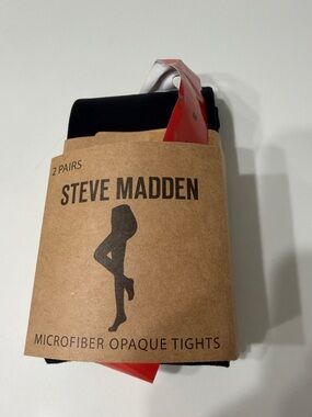 Steve Madden Black Microfiber Opaque Tights - Only 1 Pair M